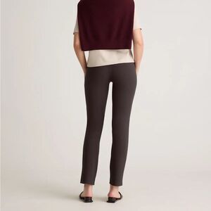 Quince Petite Straight-Leg Stretch Work Pants | Dark Brown | Size S